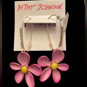 Betsey Johnson Flower Dangle Earrings